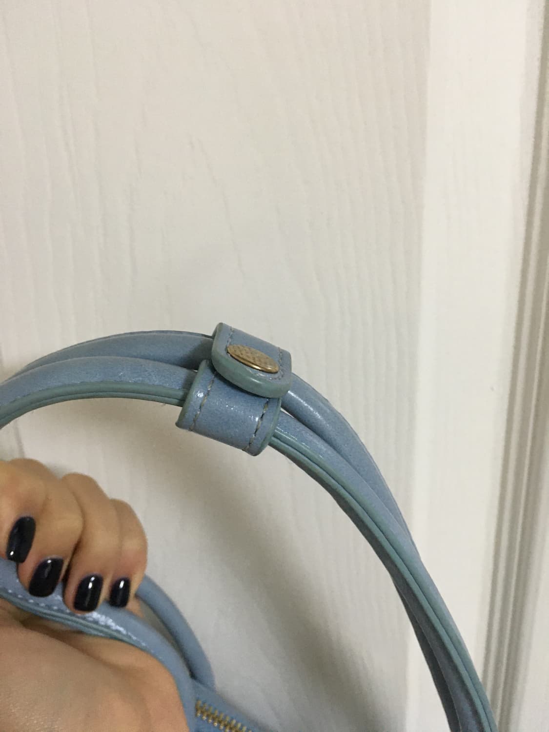 파스텔 블루 가죽 숄더백 상품이미지3