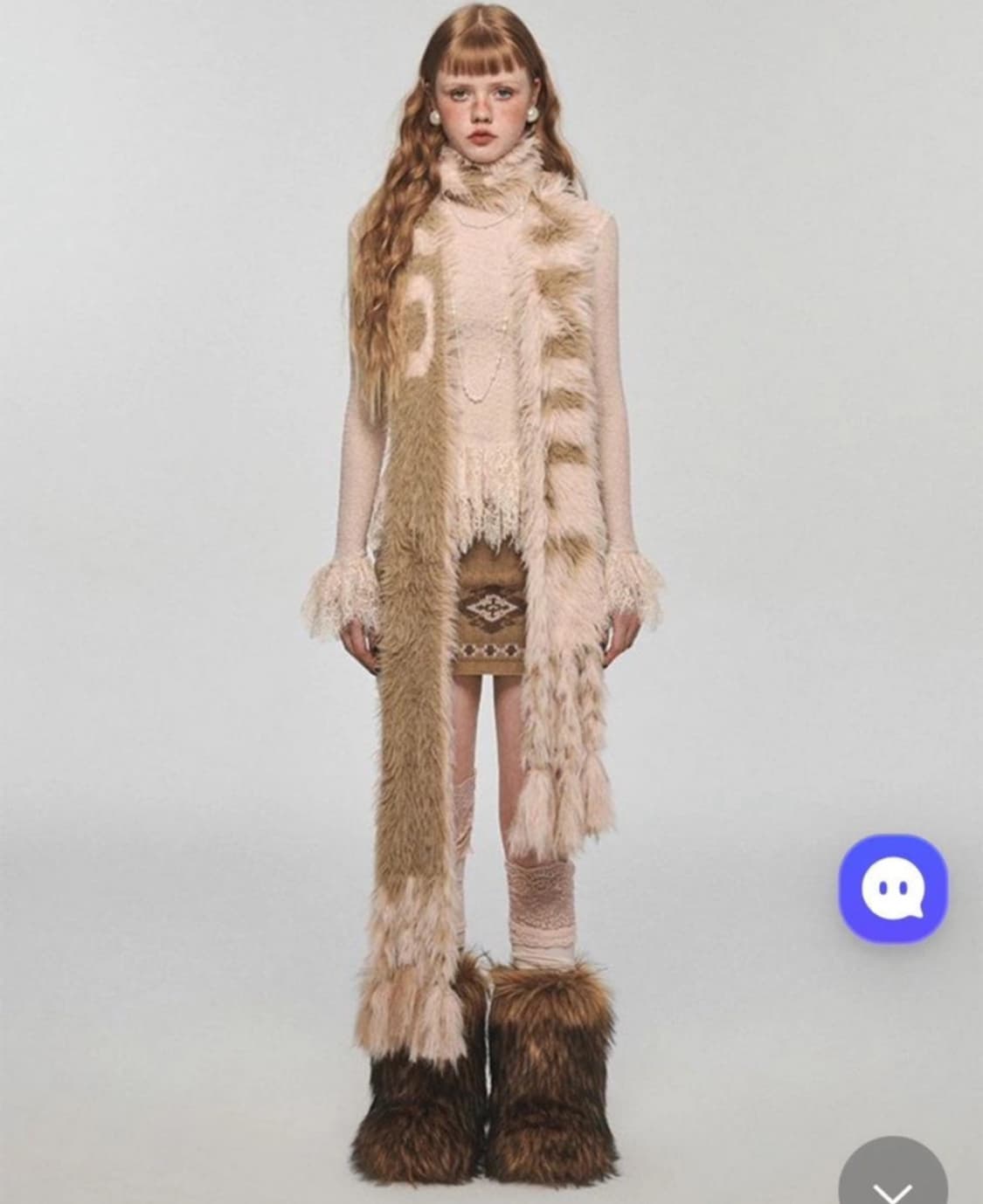 1jinnstudio 머플러 핑크브라운 상품이미지1