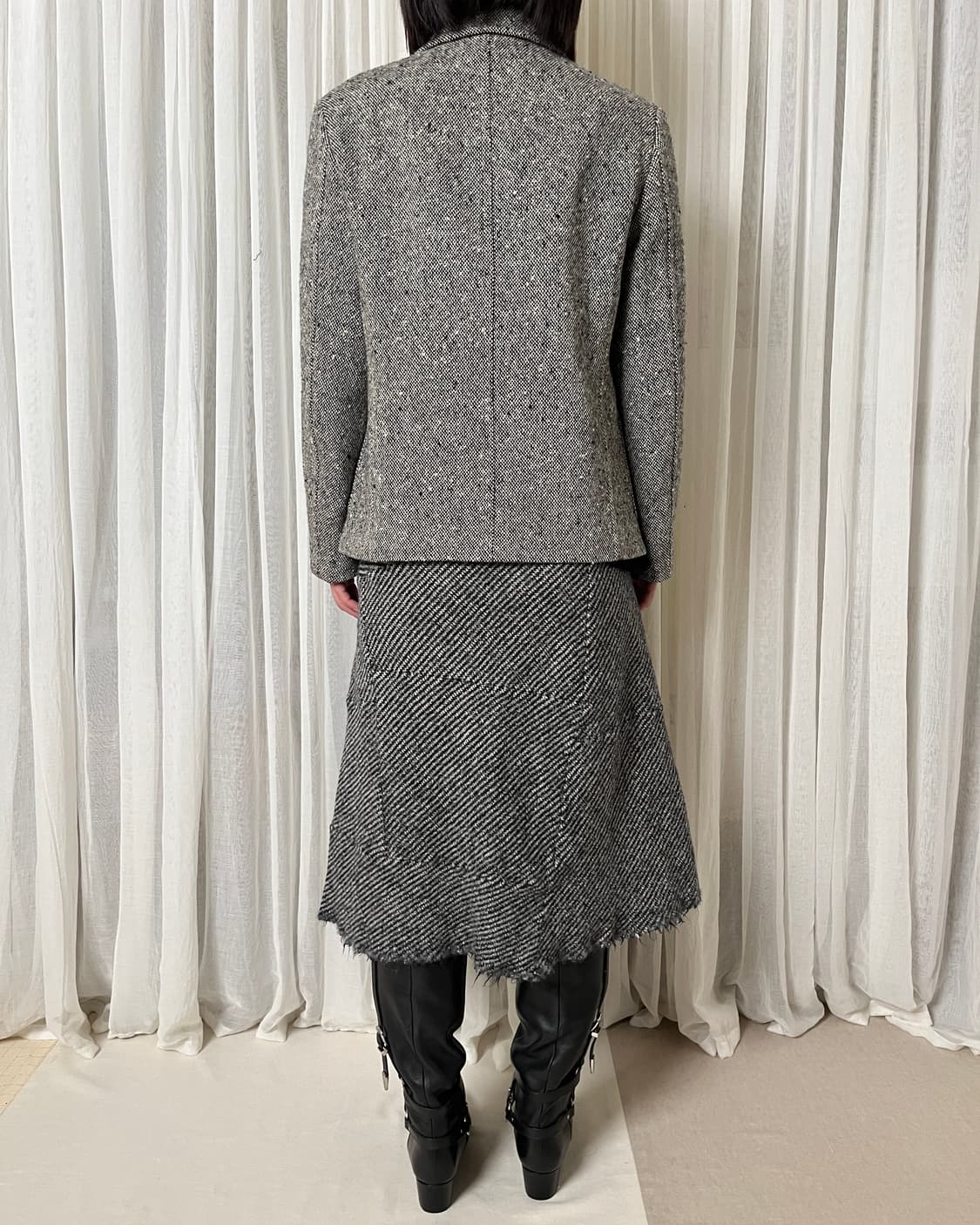 꼼데가르송 트위드 울 트위스트 스커트 comme des garcons  상품이미지7