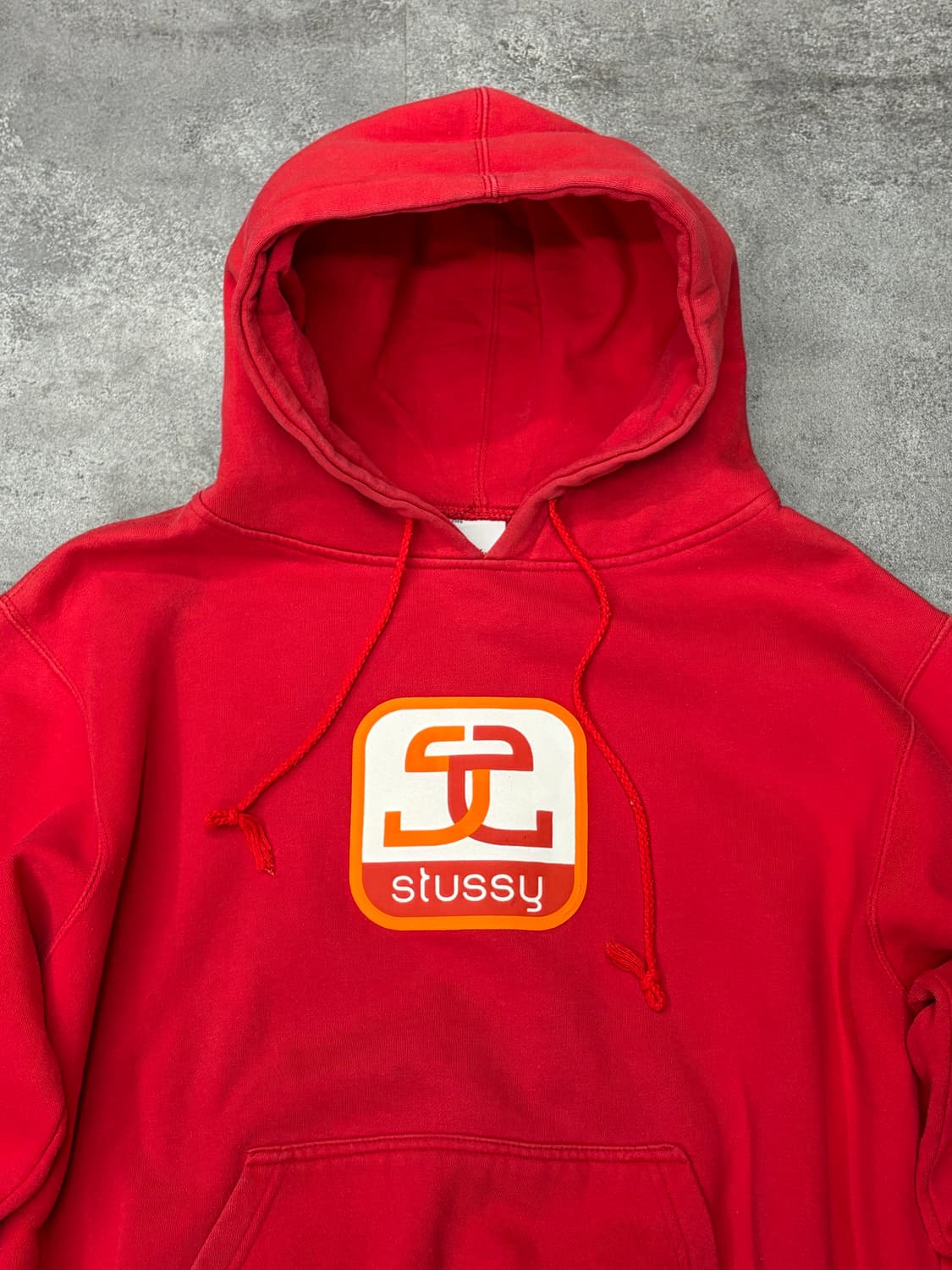90s 스투시 레드 후드티 로고 프린팅 상품이미지4