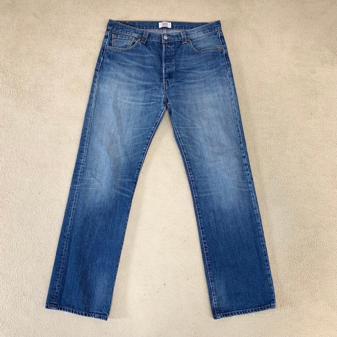 빈티지 리바이스 501 워싱 데님팬츠(35사이즈) 남자청바지 중청 상품이미지2