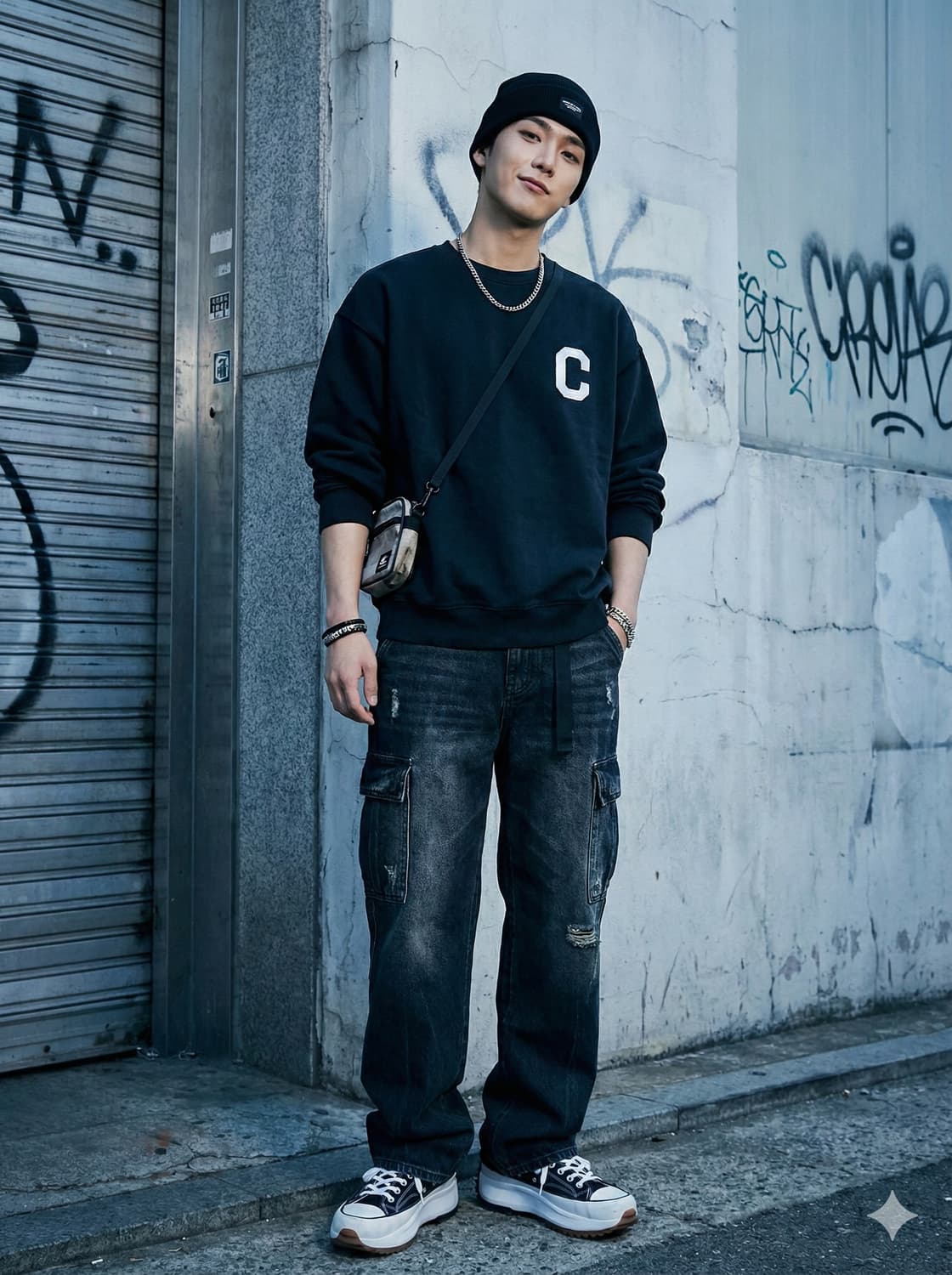 Covernat C로고 블랙 맨투맨_M 상품이미지1