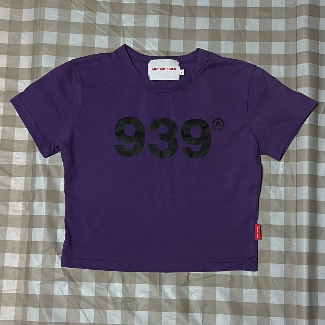 아카이브 볼드 939 퍼플 크롭 반팔 S 반팔티 여성 크롭티 보라 상품이미지1
