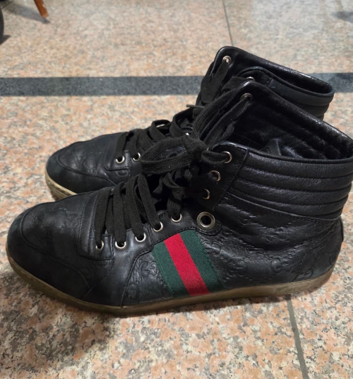 구찌 하이탑 레더 스니커즈 8사이즈 상품이미지1