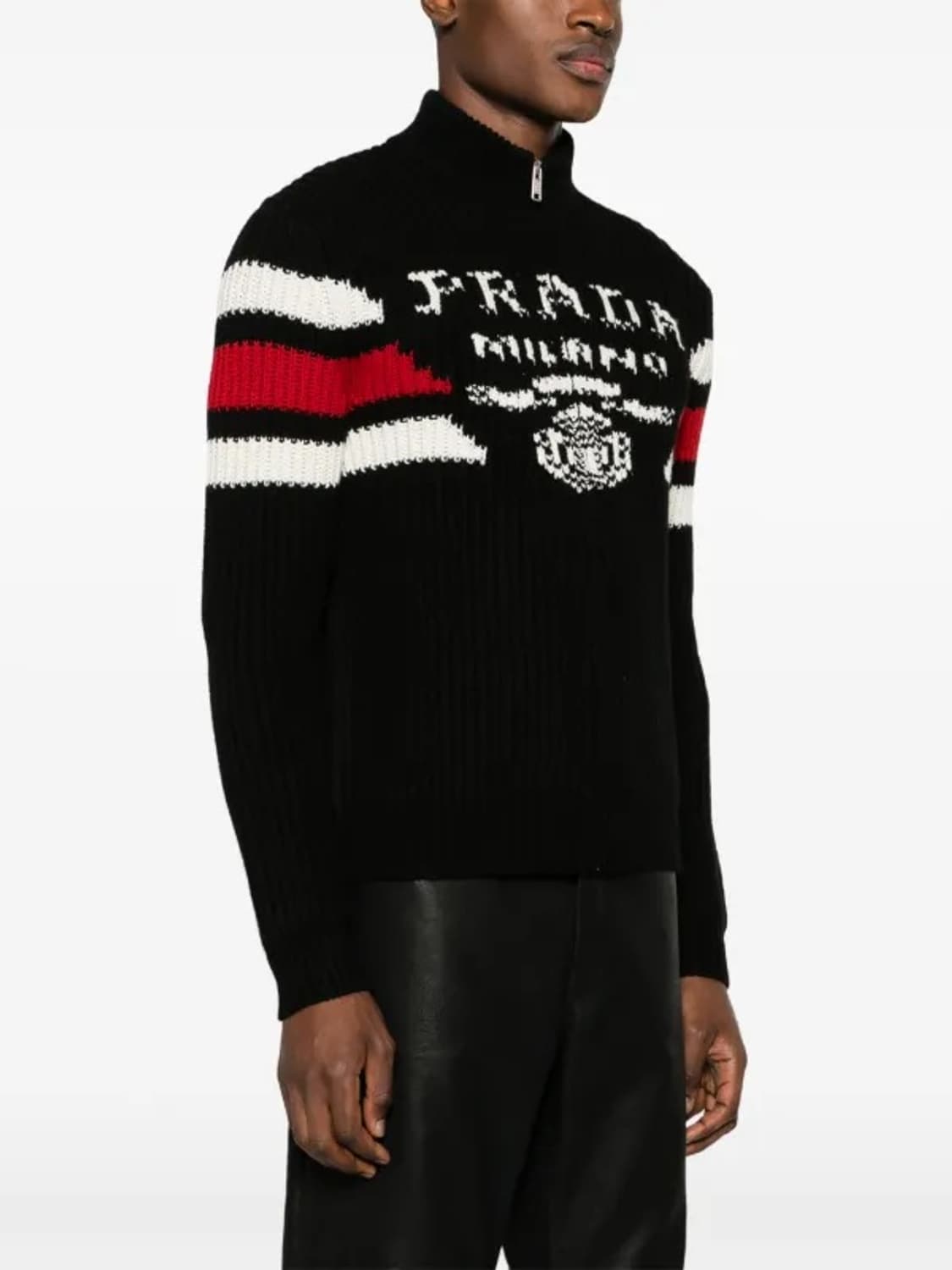 프라다 캐시미어 자카드 니트 집업 50사이즈(95-100) 상품이미지2