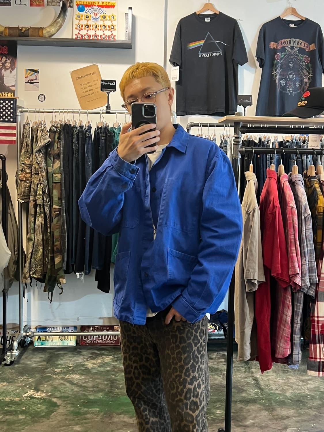 [XL] 프렌치 워크 자켓 블루 초어자켓 빈티지 워크웨어 상품이미지3