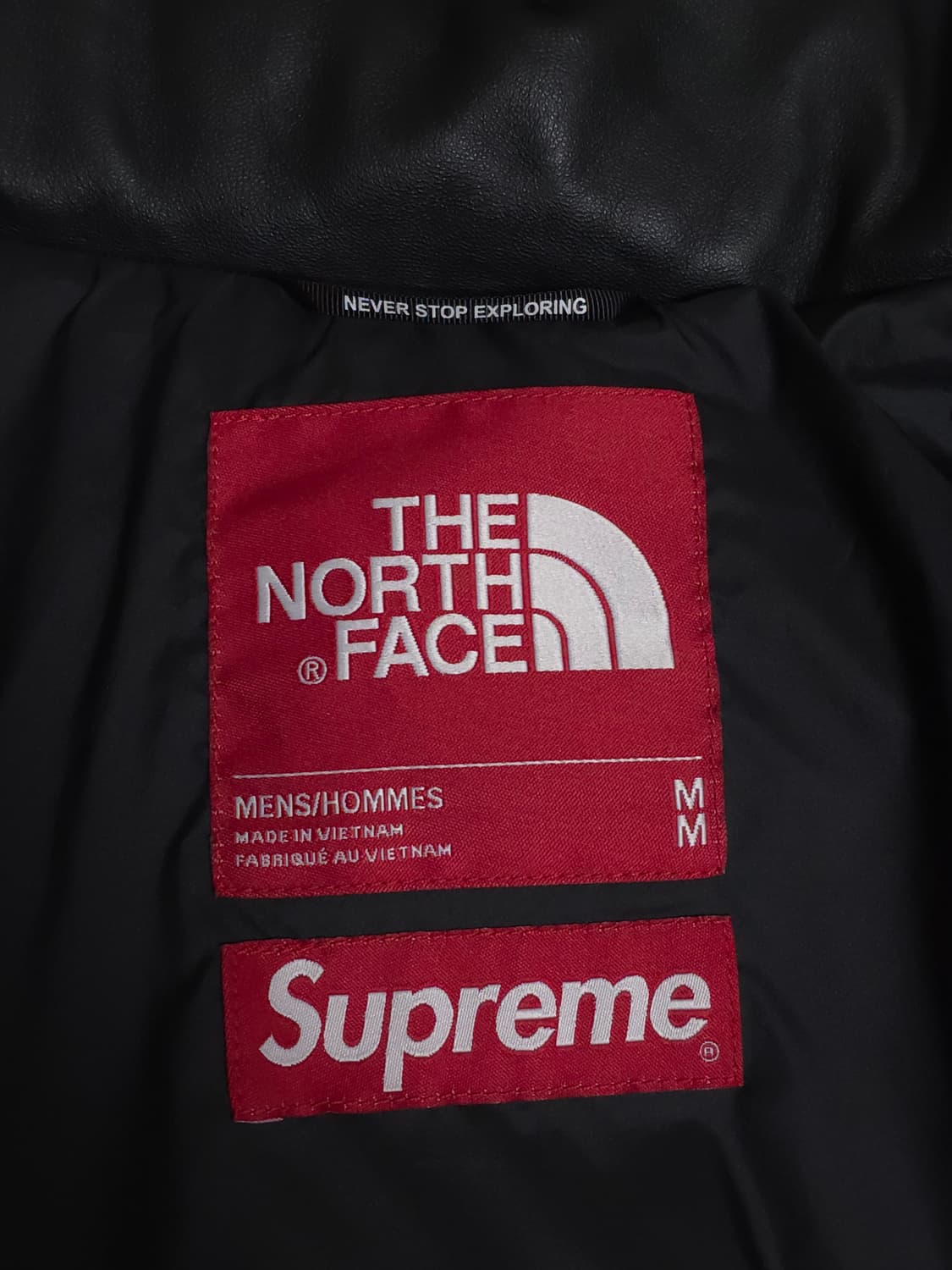 [M] 슈프림 노스페이스 레더 눕시 패딩 블랙 상품이미지7