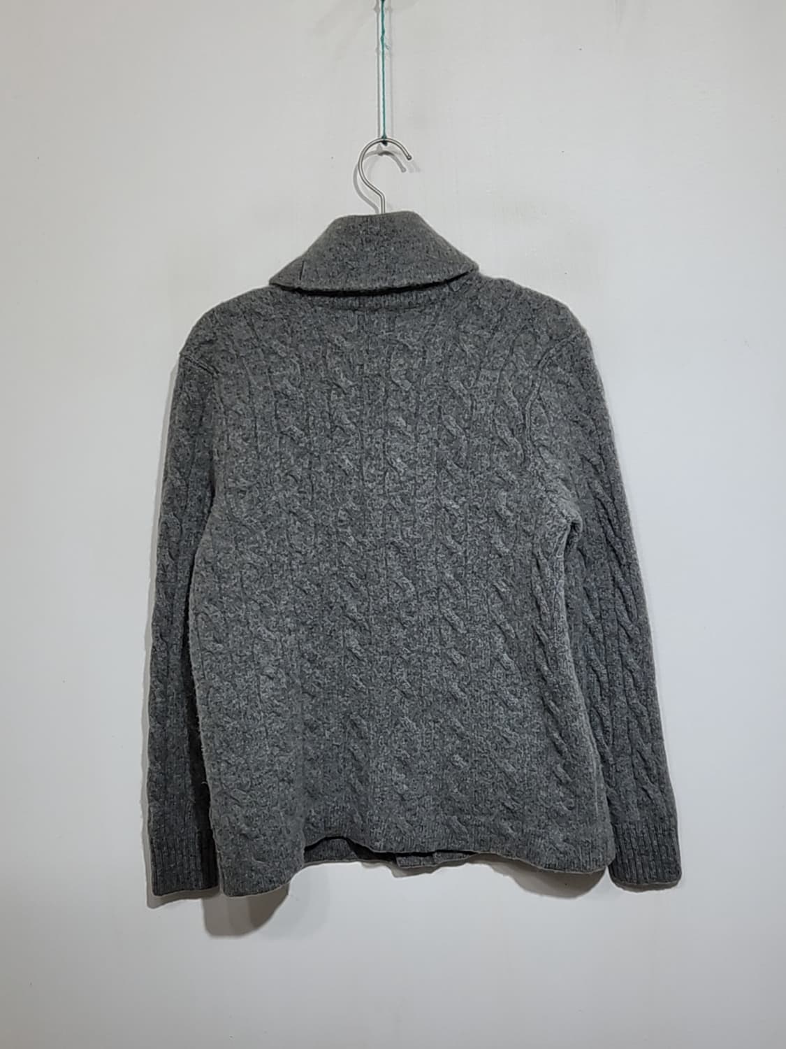 (M) 랄프로렌 폴로 꽈배기 가디건 그레이 숄카라 케이블  상품이미지5