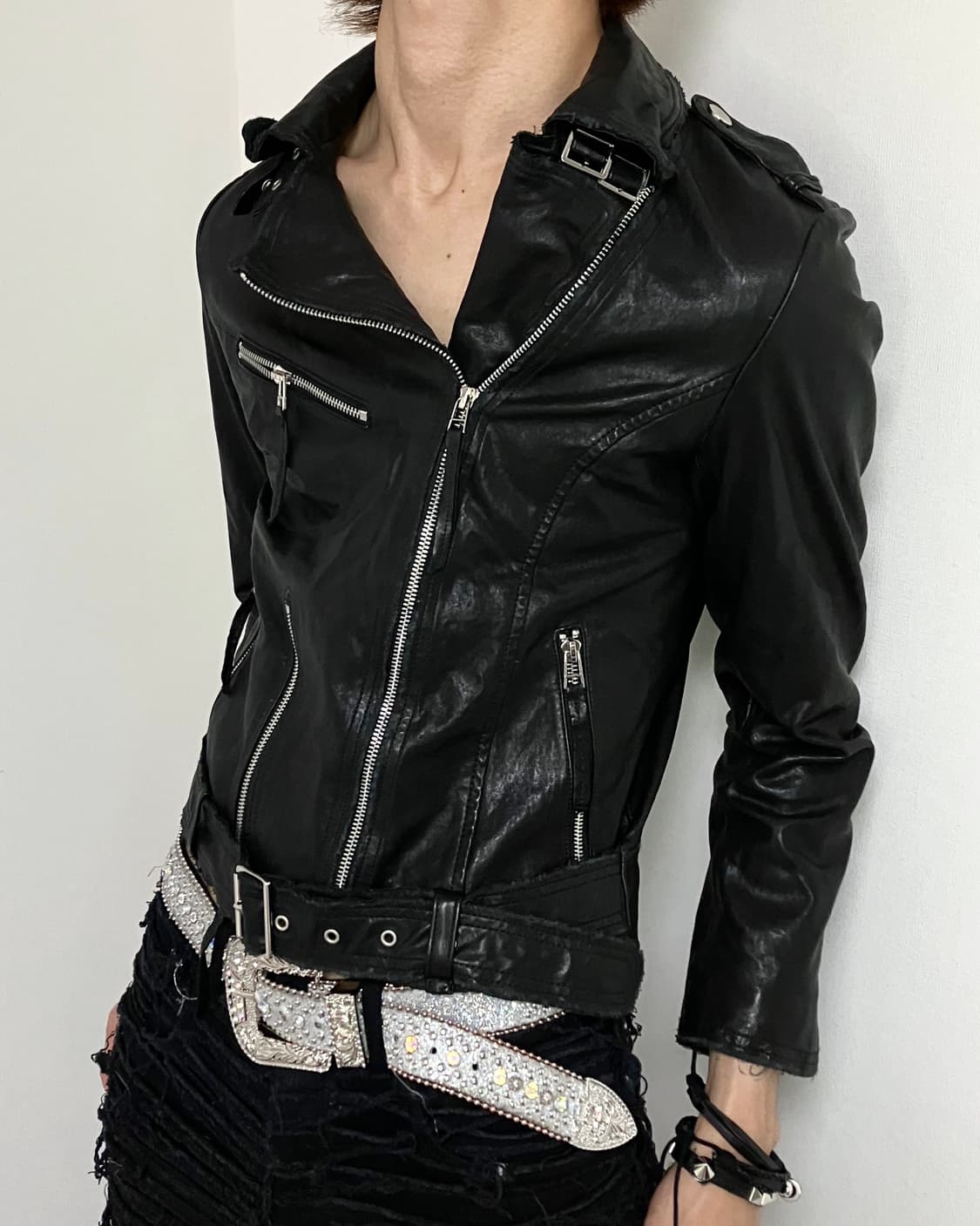 2buckle rock short leather jac 상품이미지2