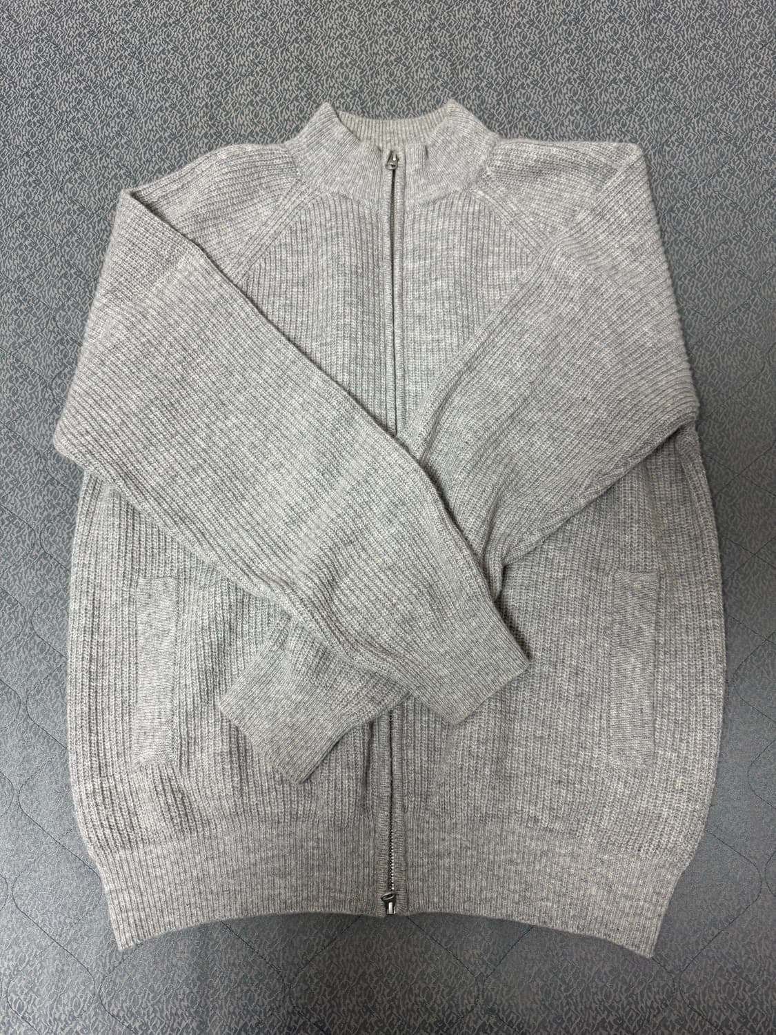 LINE MOCK NECK 2WAY KNIT ZIP-UP 상품이미지2