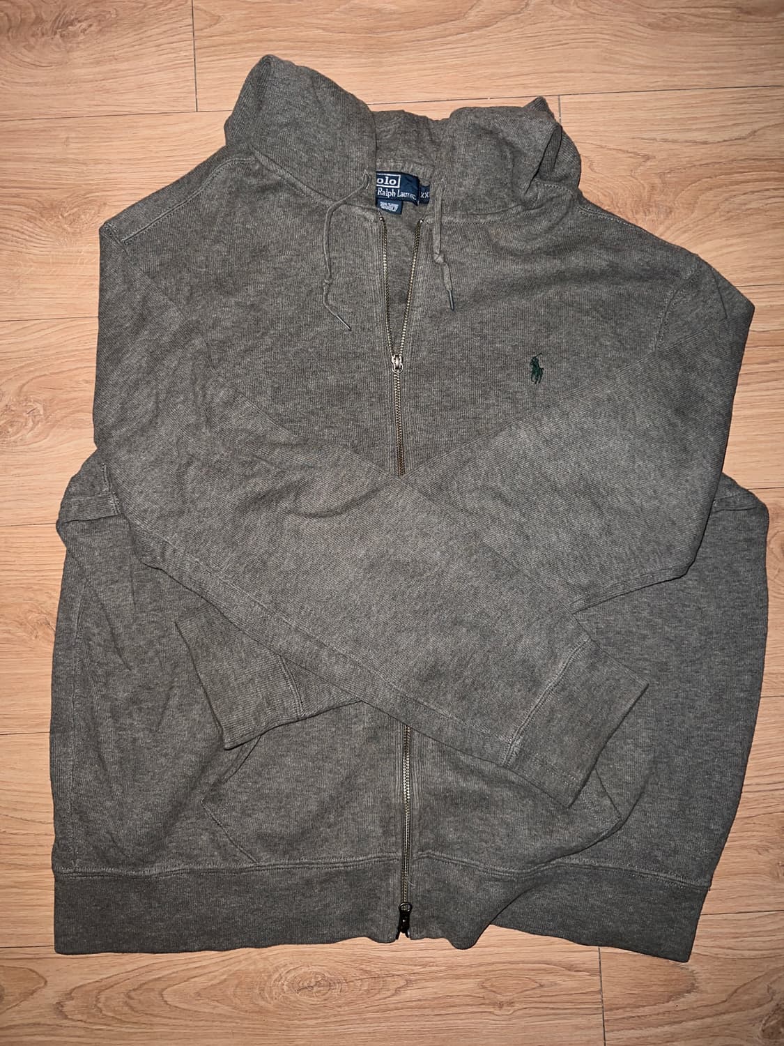 폴로 그레이 니트 후드집업 상품이미지1