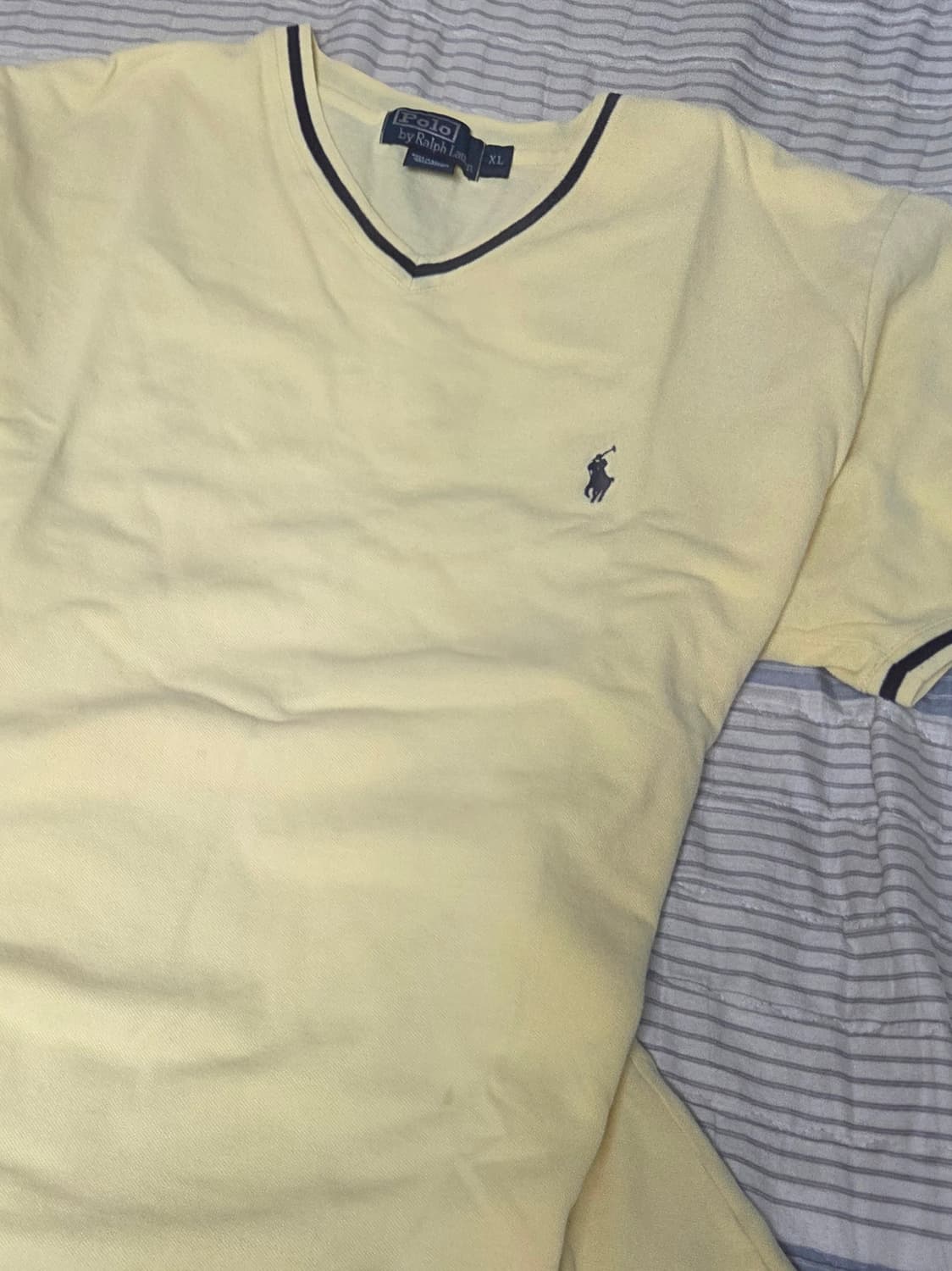 폴로랄프로렌 연노랑 브이넥 반팔티 상품이미지1