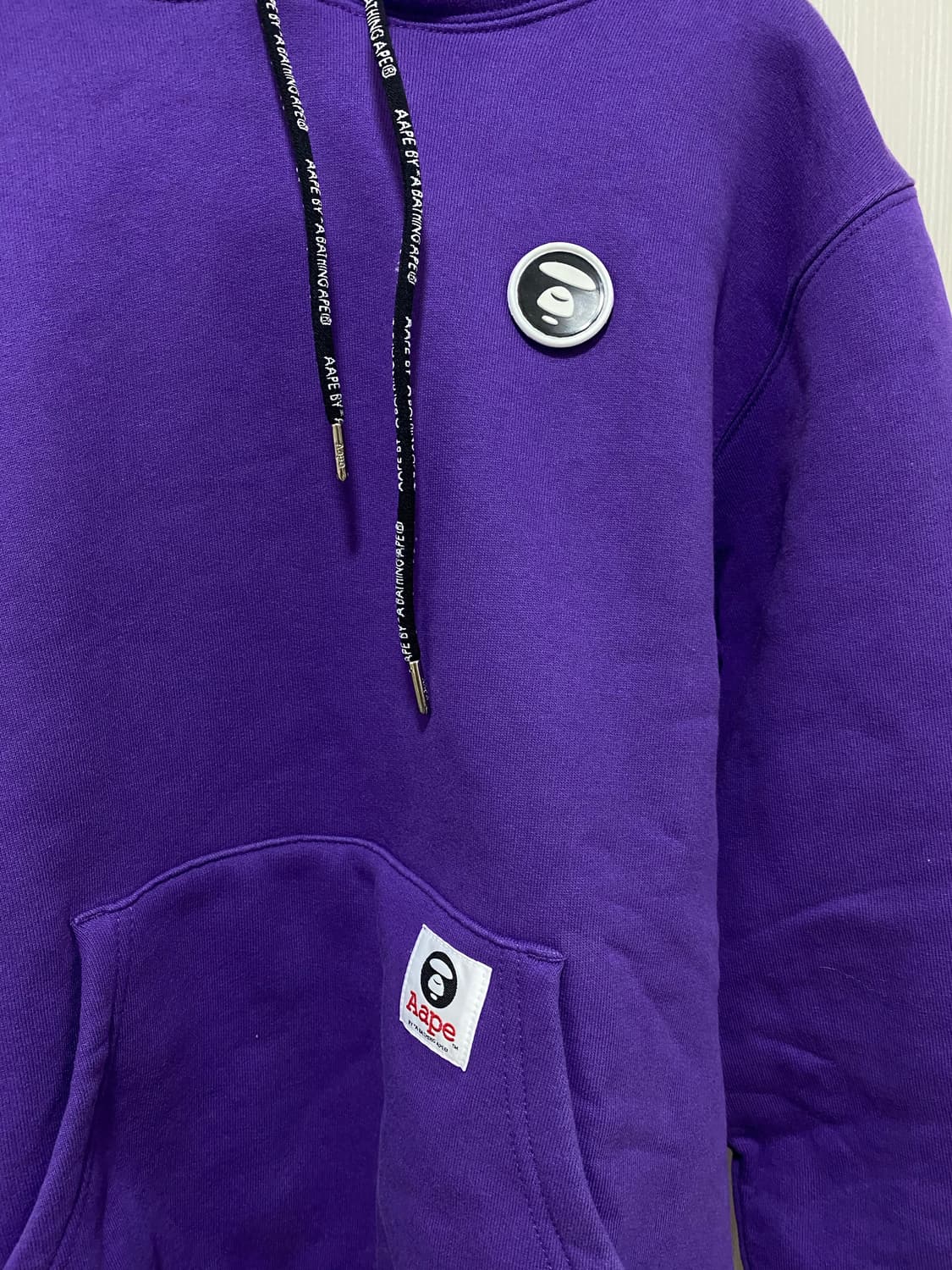 에이프(Aape) 퍼플 로고 후드티 M 상품이미지3