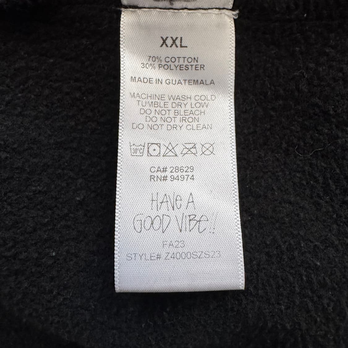 STUSSY 일본빈티지 후드집업 스투시 베이직 블랙 xxl 110 115 상품이미지7