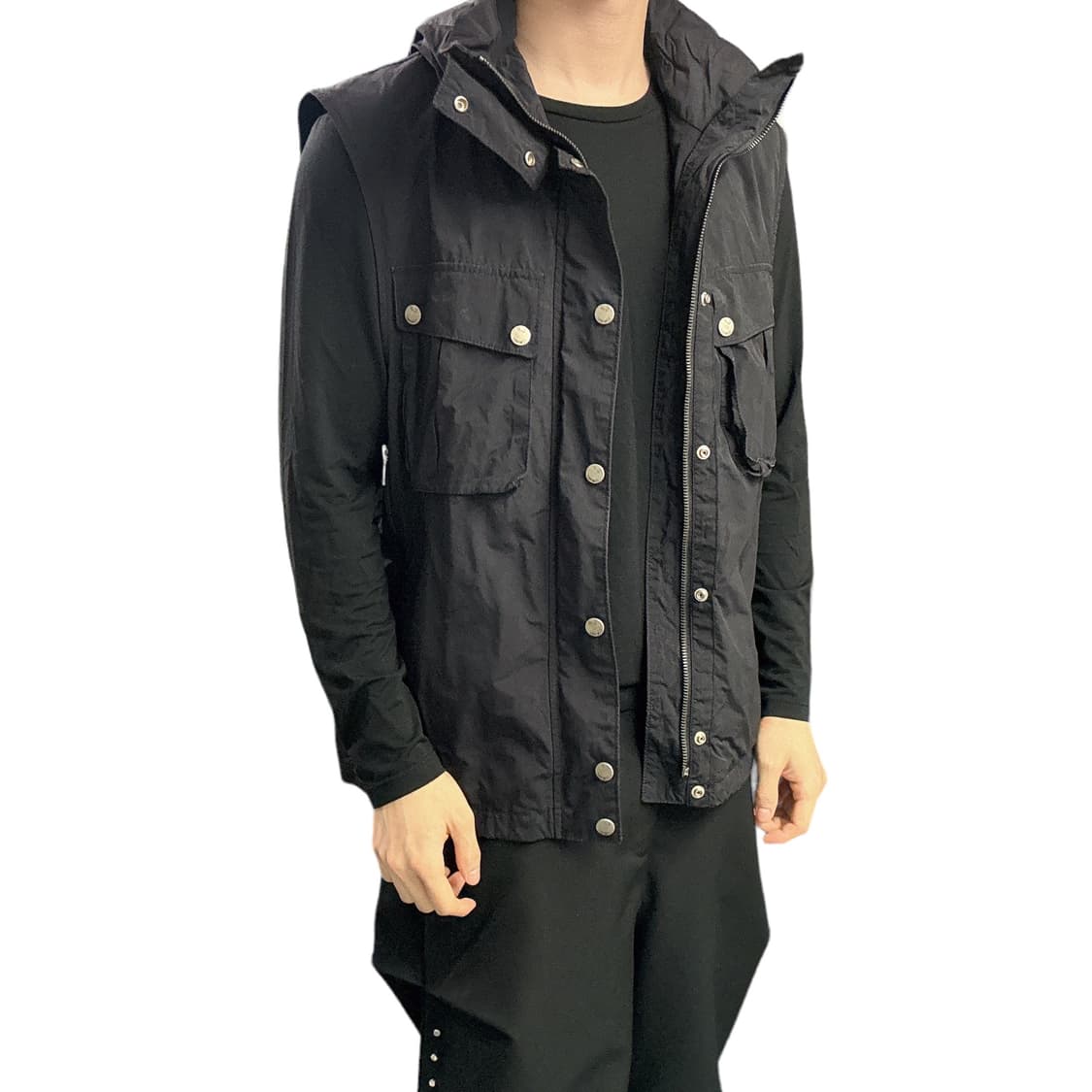 정품 CP 컴퍼니 블랙 조끼 고글후드 상품이미지2