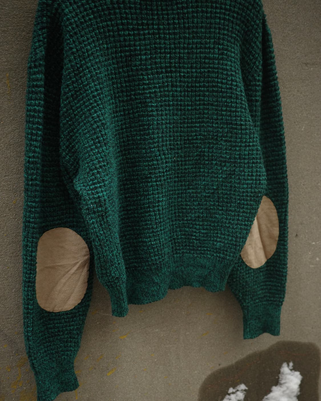 90‘s Van Heusen 엘보 레더패치 숄카라 니트 상품이미지5