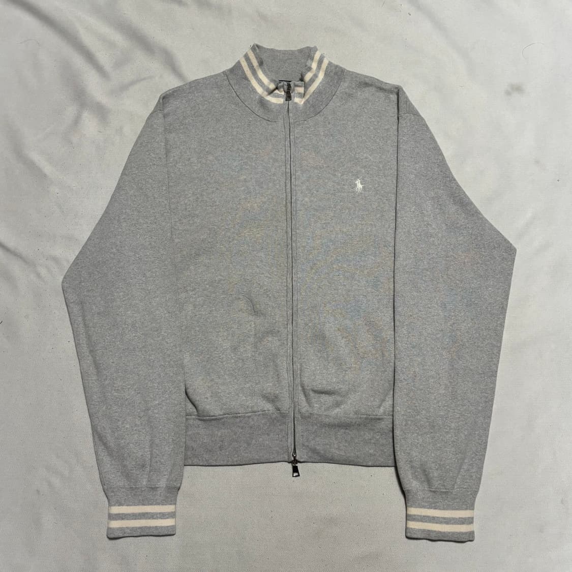 XXL 폴로랄프로렌 화이트 포니 코튼 그레이 니트 집업 상품이미지2