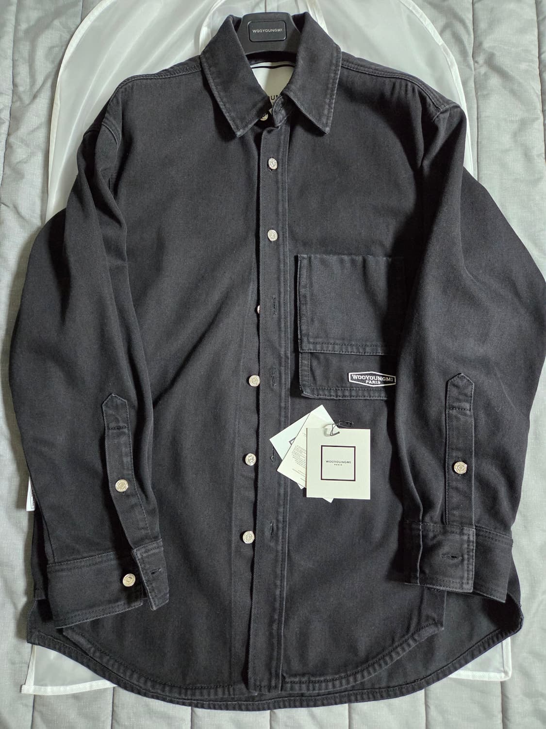[46] 21ss 우영미 백로고 흑청 데님 셔츠 자켓 상품이미지1