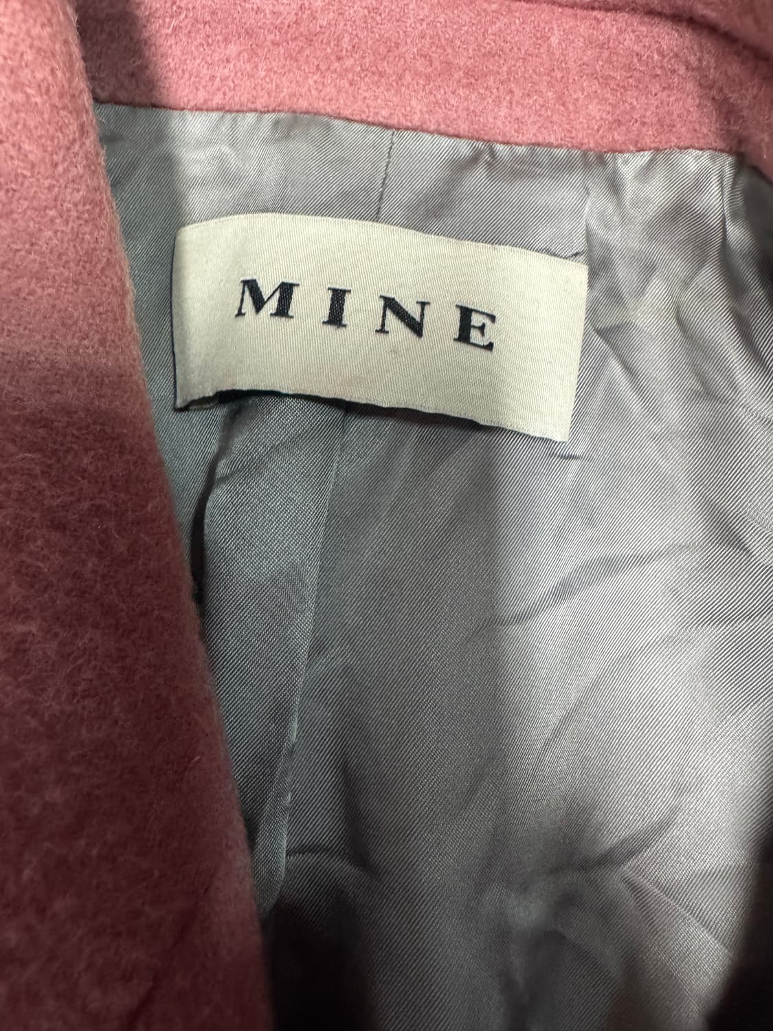 여성 한섬 마인 Mine 캐시미어 혼용 핑크 울 코트 상품이미지3