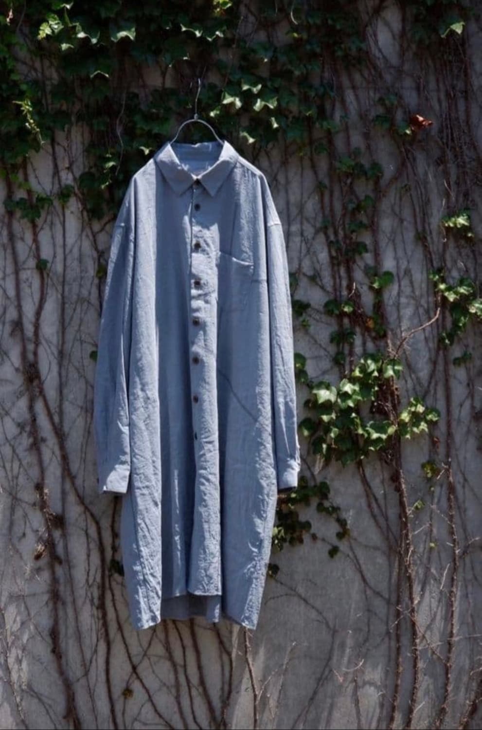 YUTAMATSUOKA noil silk broad long shirt 상품이미지1