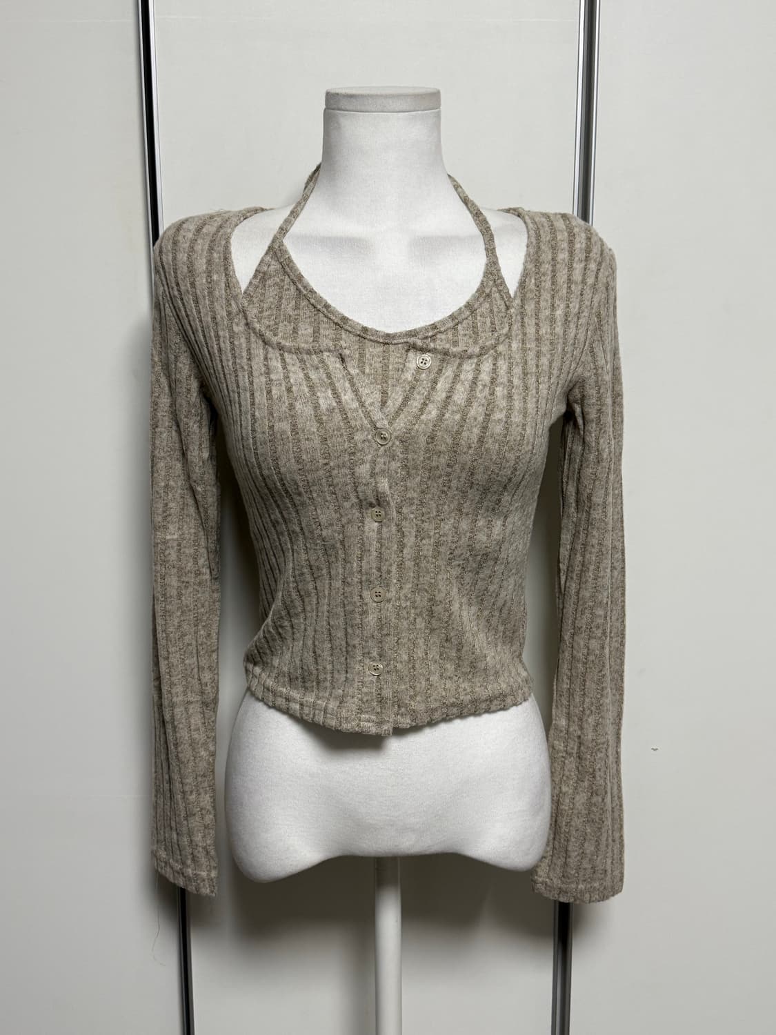 피치 홀터 가디건 세트  상품이미지1