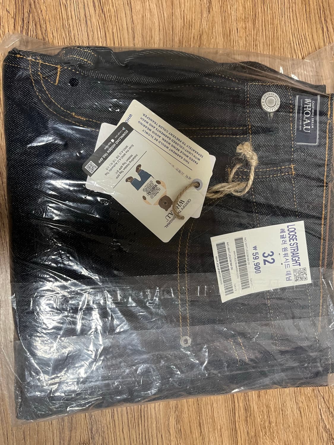 새상품) 후아유 레귤러 원워시드 데님 청바지 32 상품이미지4