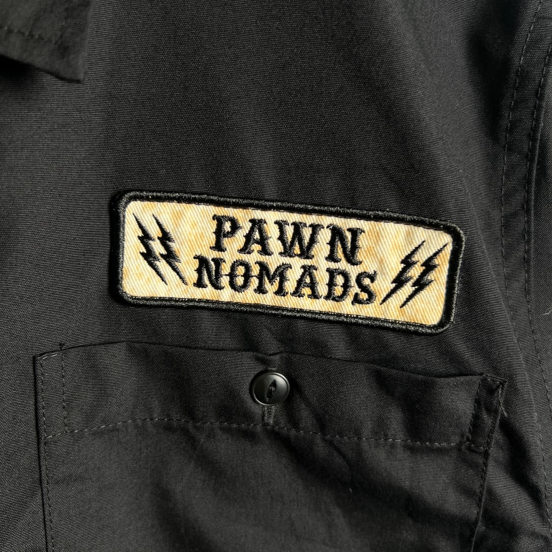 pawn nomads 블랙 스컬 펑크 반팔 워크 셔츠 M 상품이미지8