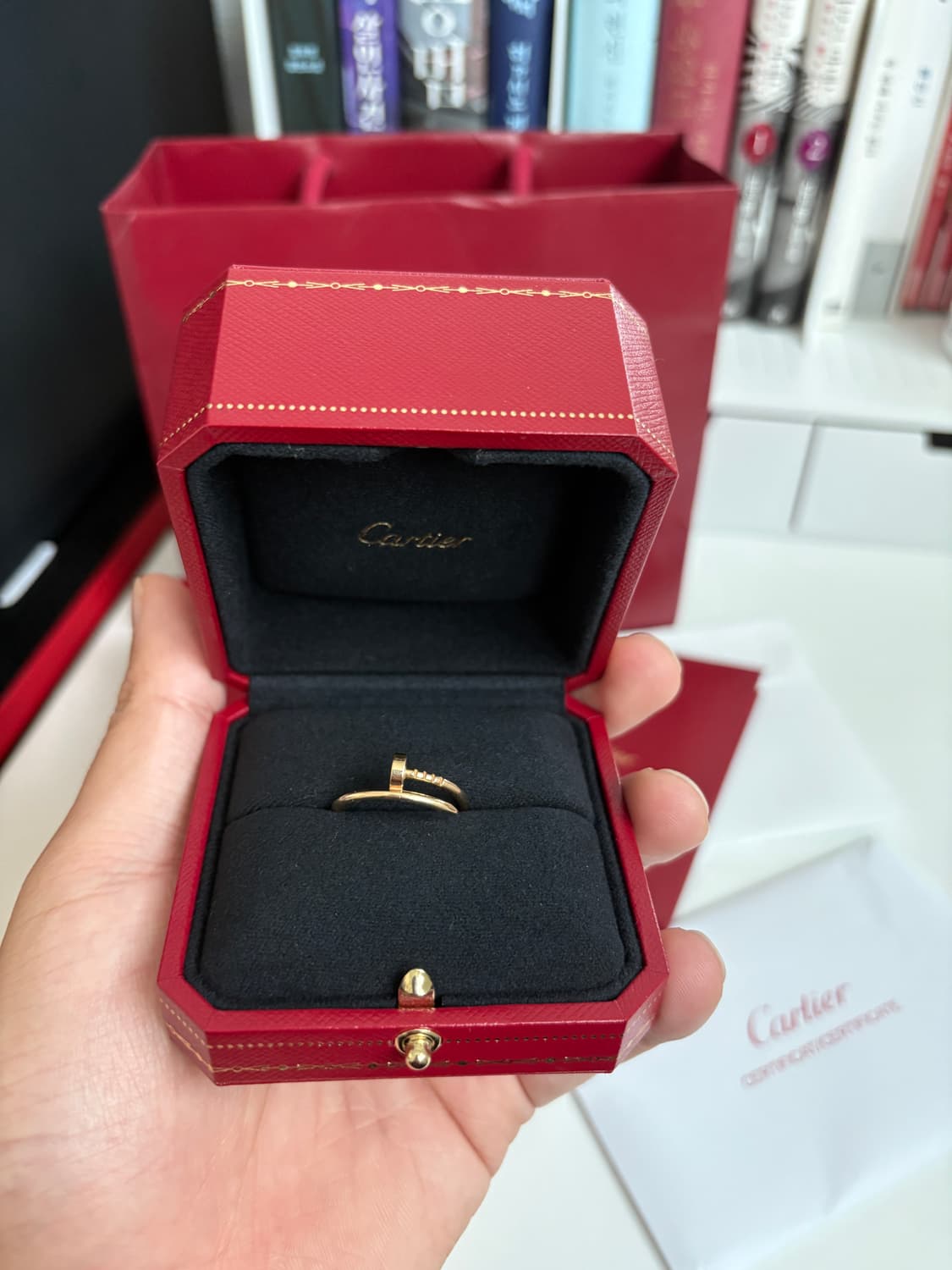 까르띠에 저스트앵끌루 반지 새상품급 풀구성 판매 상품이미지3