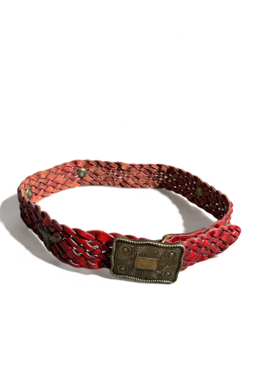 red twist leather horn belt 상품이미지1