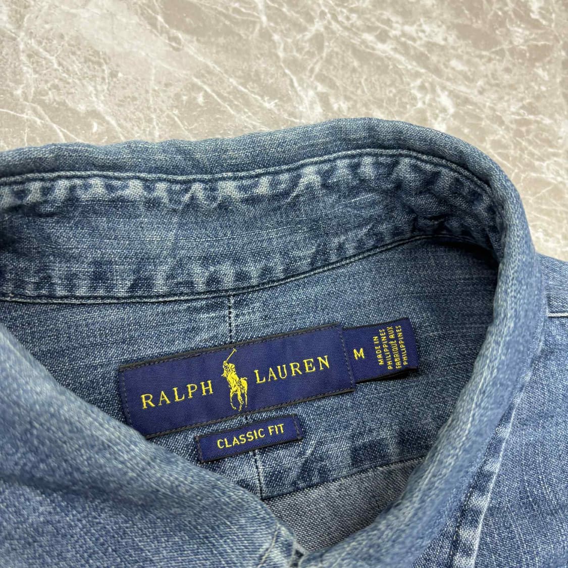 폴로 랄프로렌 신형 샴브레이 맨즈라인 클래식핏 셔츠(M) 상품이미지3