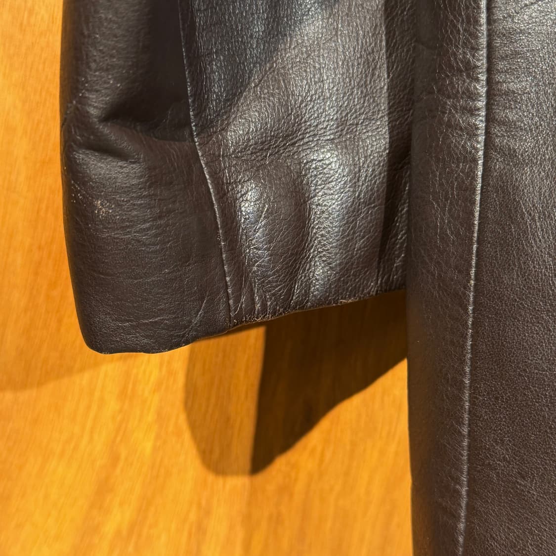 빈티지 브라운 헤비 소가죽 헌팅 자켓 L 카코트 상품이미지8