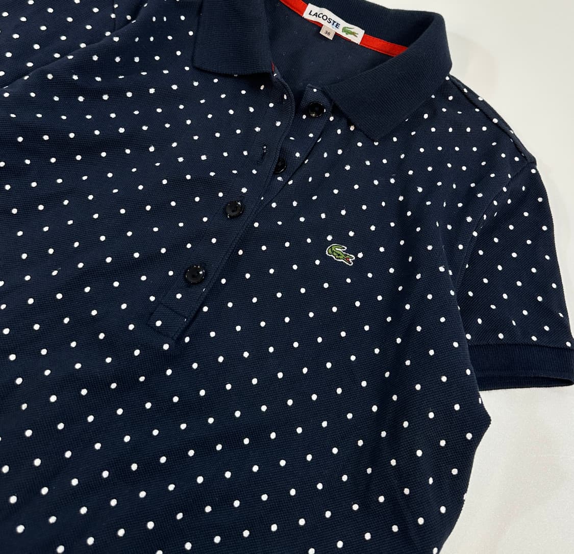 Lacoste  polka dot 카라티 슬림핏 네이비 s 상품이미지1