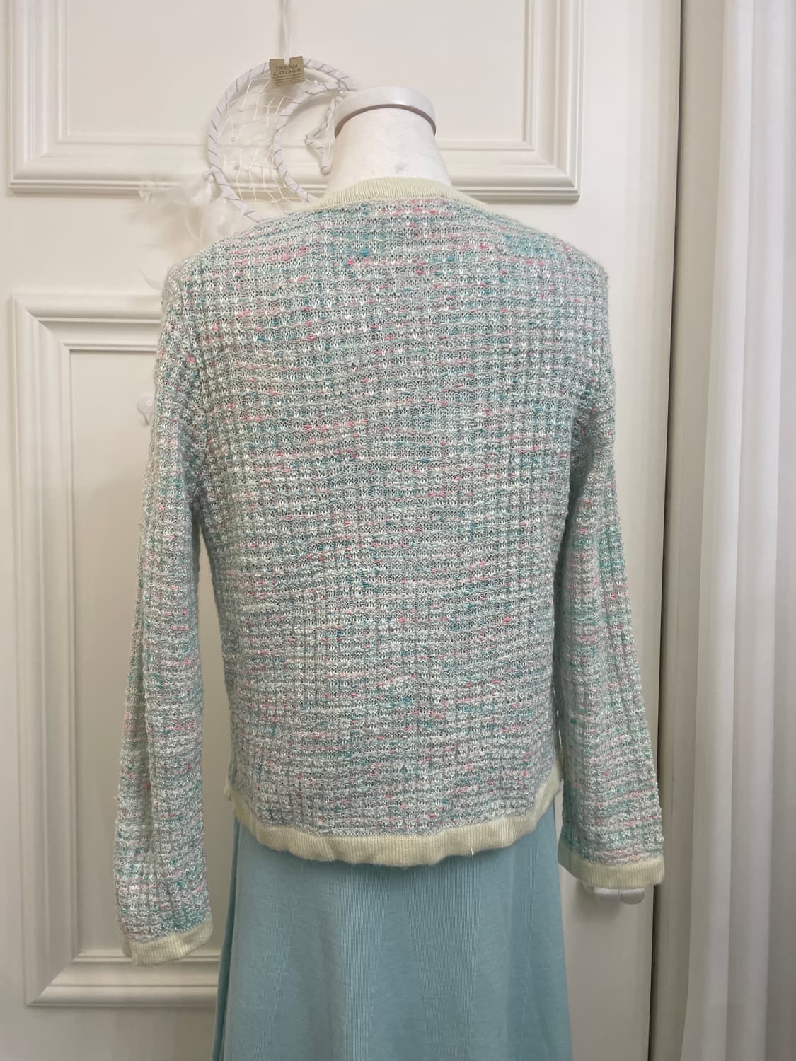 mint tweed bow point lovely cardigan 상품이미지5