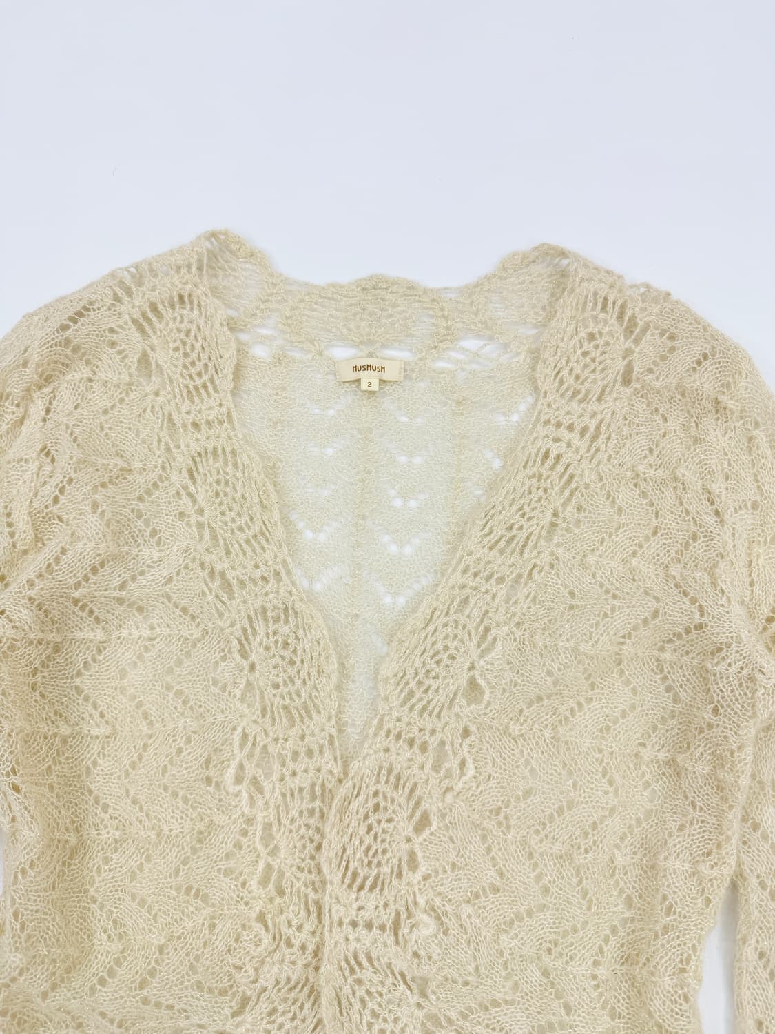 빈티지 Hushush 아이보리 레이어드 레이스 가디건 상품이미지4