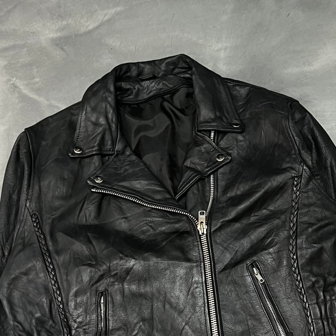  빈티지 리얼레더 라이더 자켓 y15406 상품이미지3