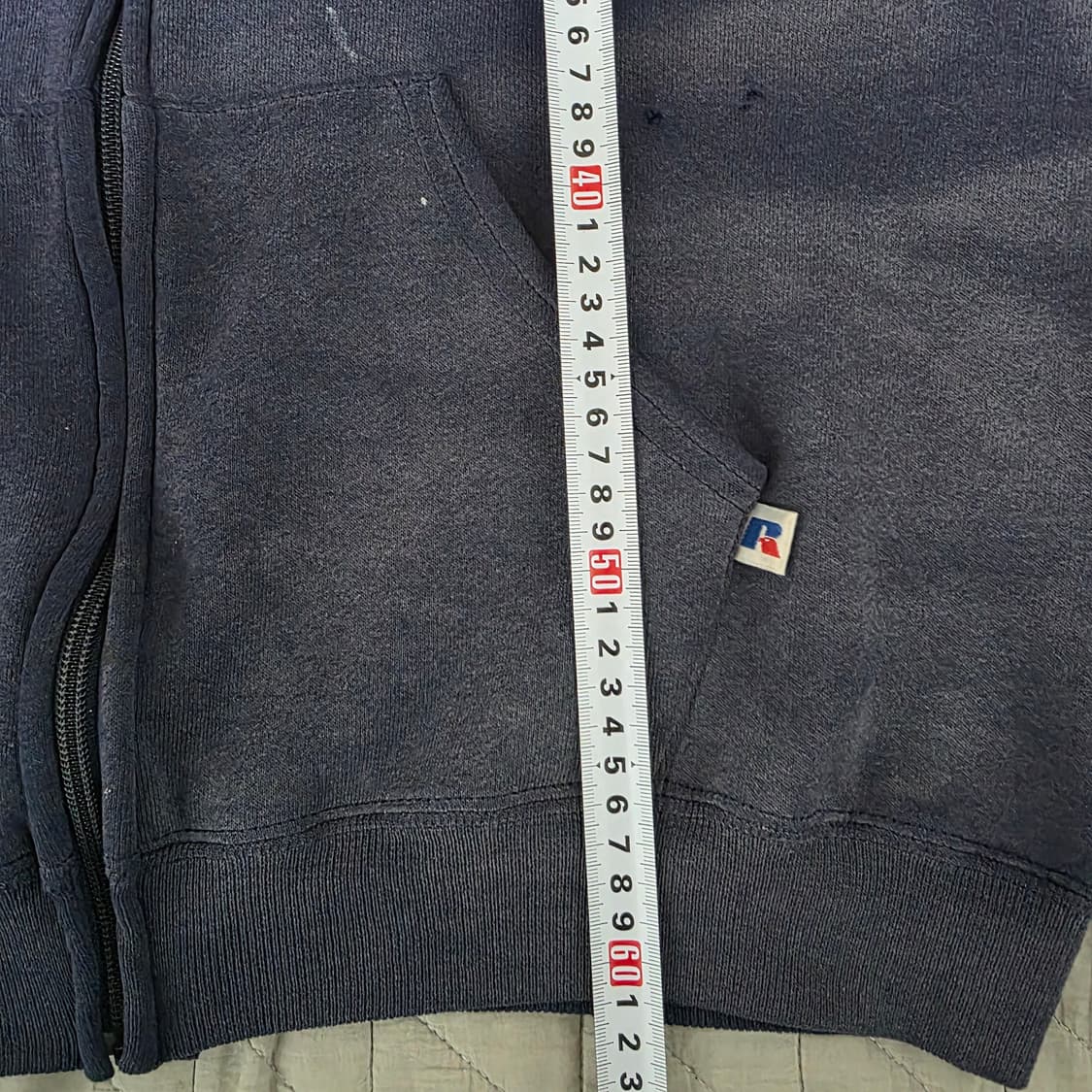 [M] 90s 러셀 애슬레틱 후드집업 네이비 ver. 트래쉬드, 페이드 상품이미지10