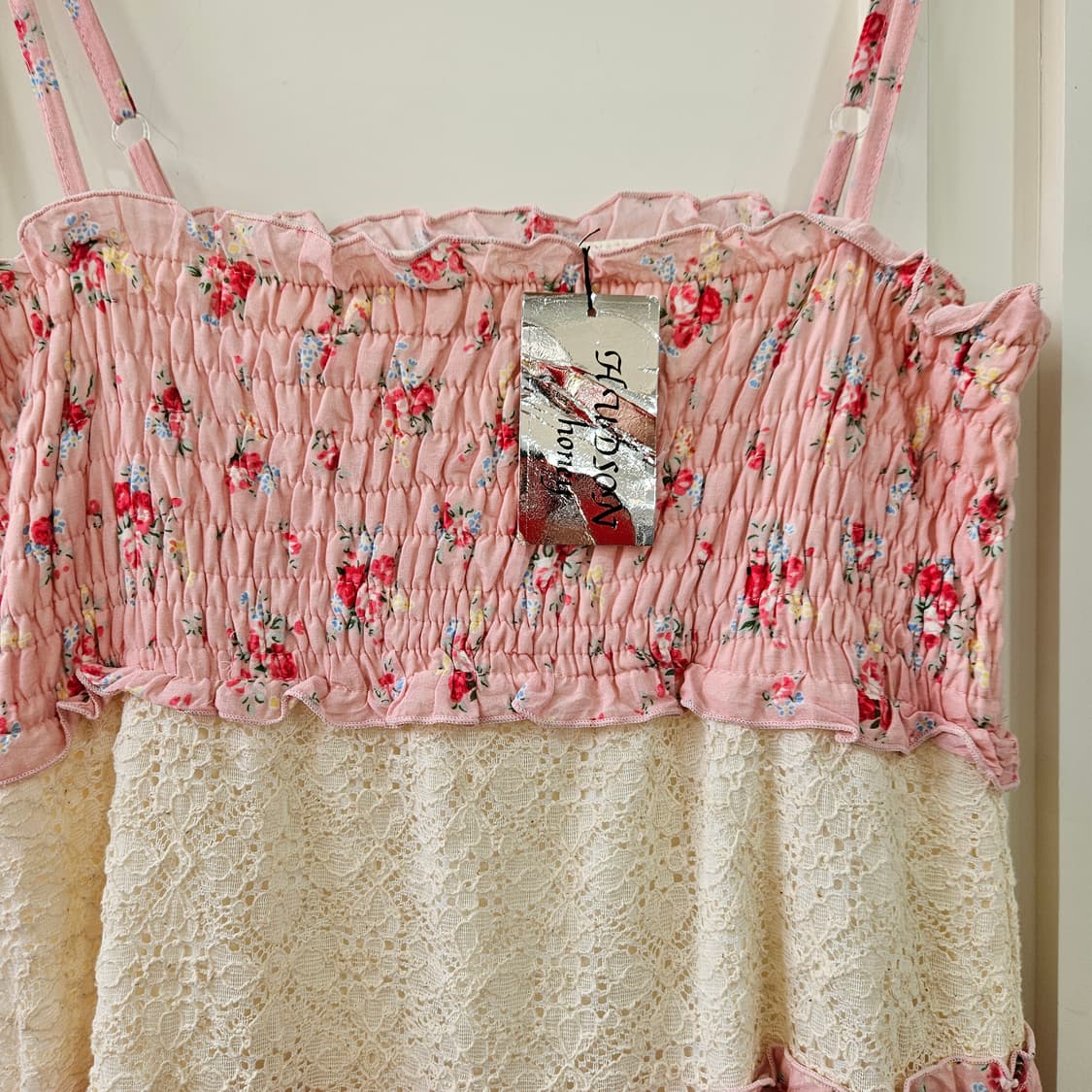 플라워 레이스 롱 원피스 핑크 상품이미지3