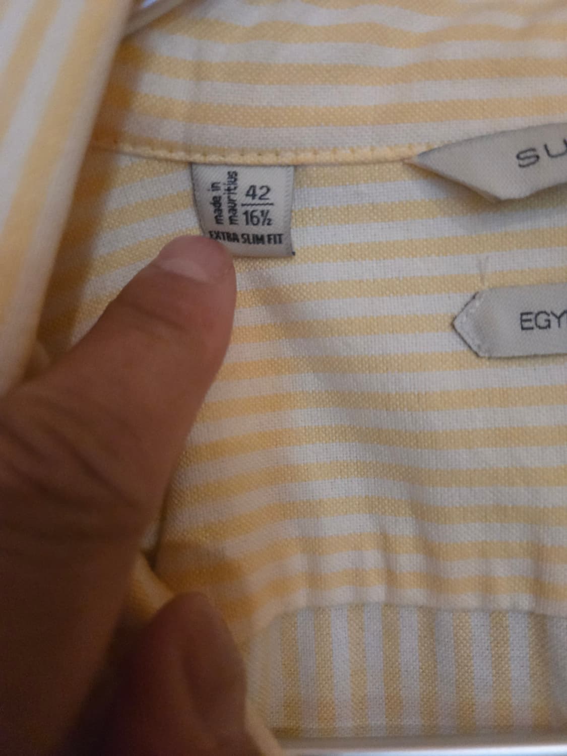 수트서플라이 이집션 코튼 옐로우 스트라이프 셔츠 /100-105 상품이미지3