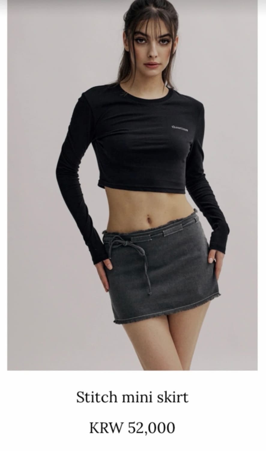 쓰리타임즈 스티치 미니 스커트 상품이미지1