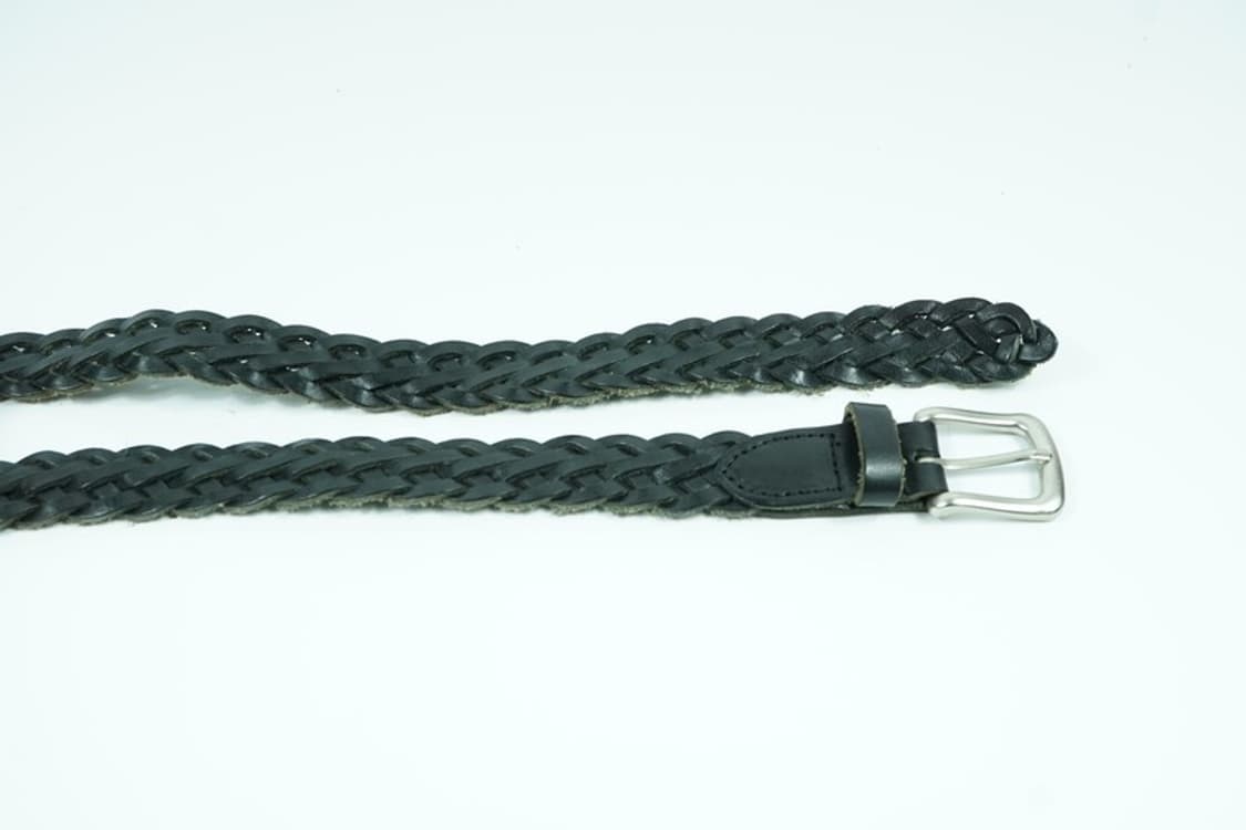 아메카지 클래식 레더 짜임 블랙 위빙 벨트 상품이미지5