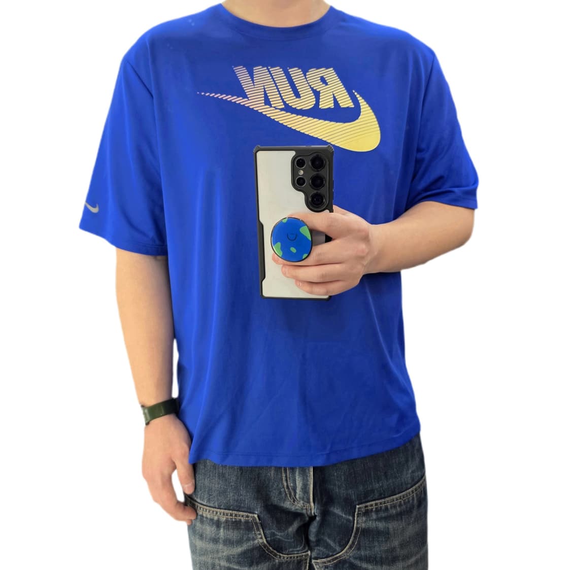 XL 105 나이키 드라이핏 빅로고 반팔 티셔츠 블루 상품이미지1