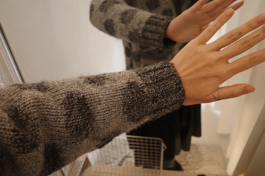 Dot cowichan alpaca 2way knit zip-up 상품이미지5