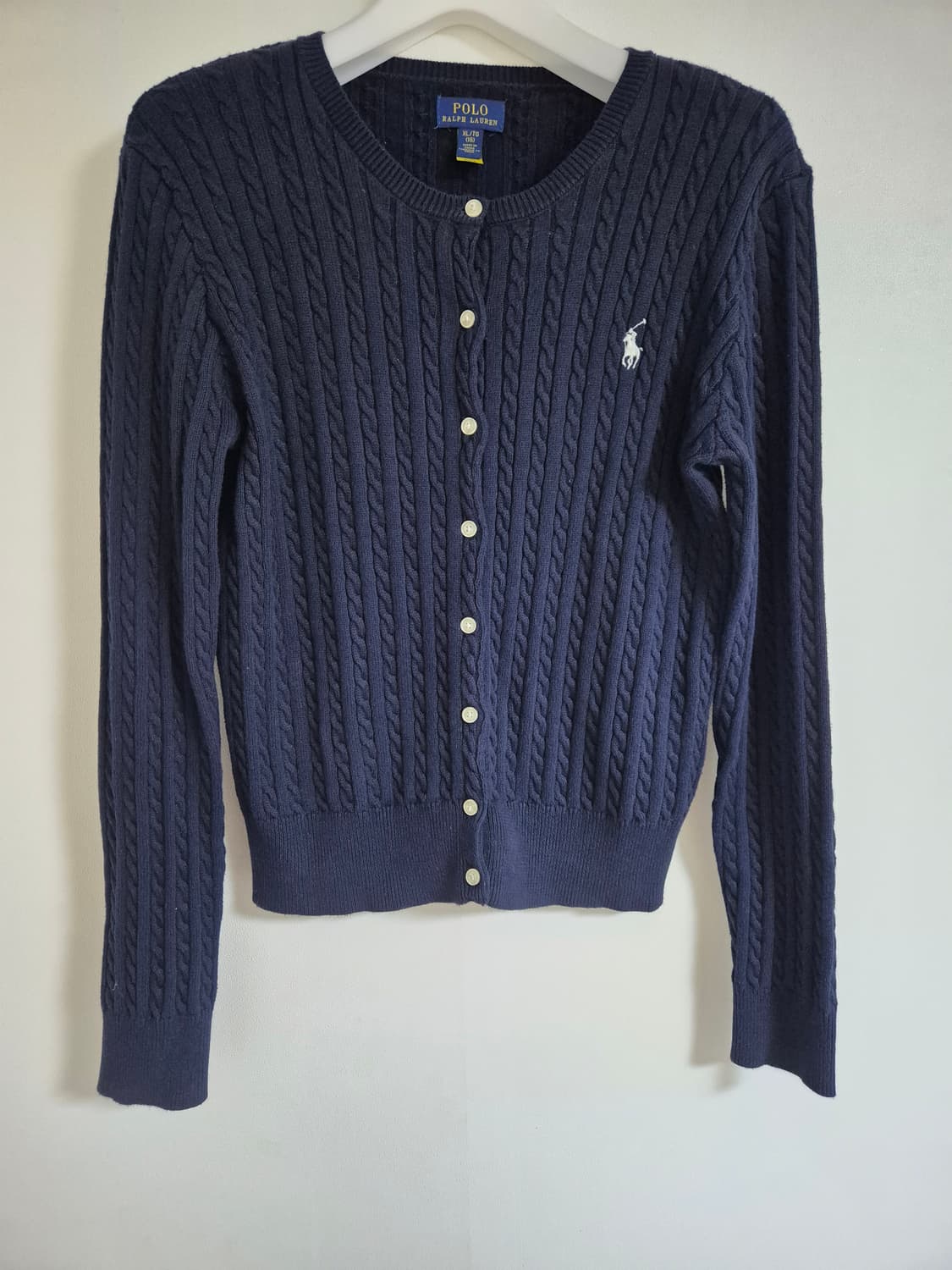 폴로랄프로렌 네이비 케이블 코튼 가디건 XL 상품이미지1