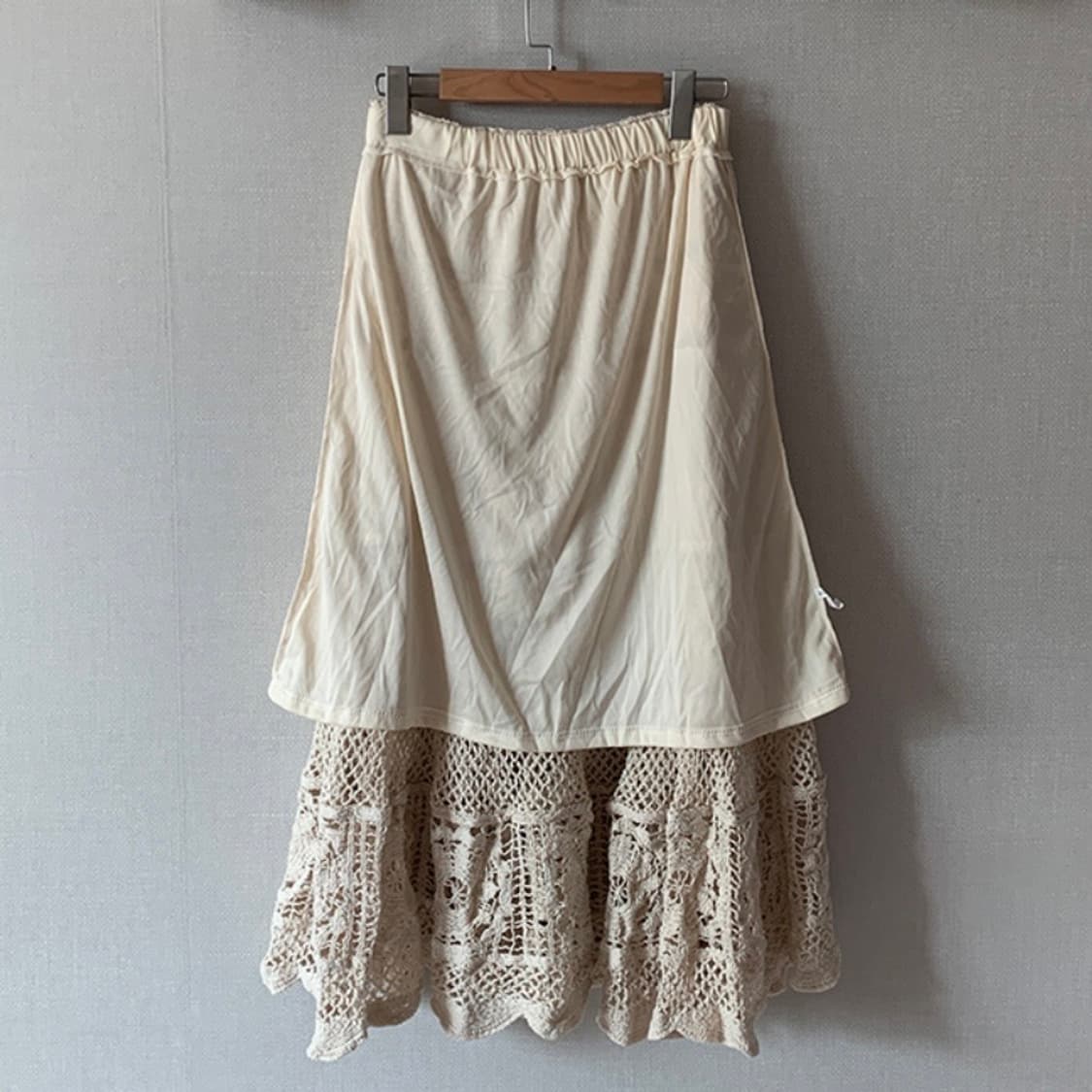 뜨개 크로셰 디자인 롱 스커트 상품이미지4