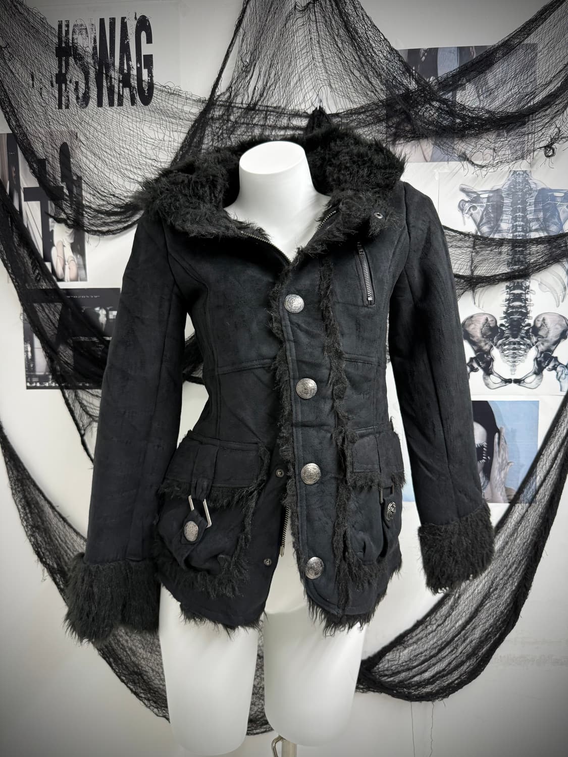 00s punk mood fur jacket 상품이미지1