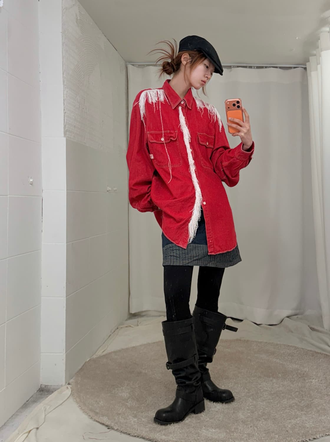 (세트 할인 가능) 페페진스 런던 웨스턴 프린지 레드 셔츠 상품이미지3