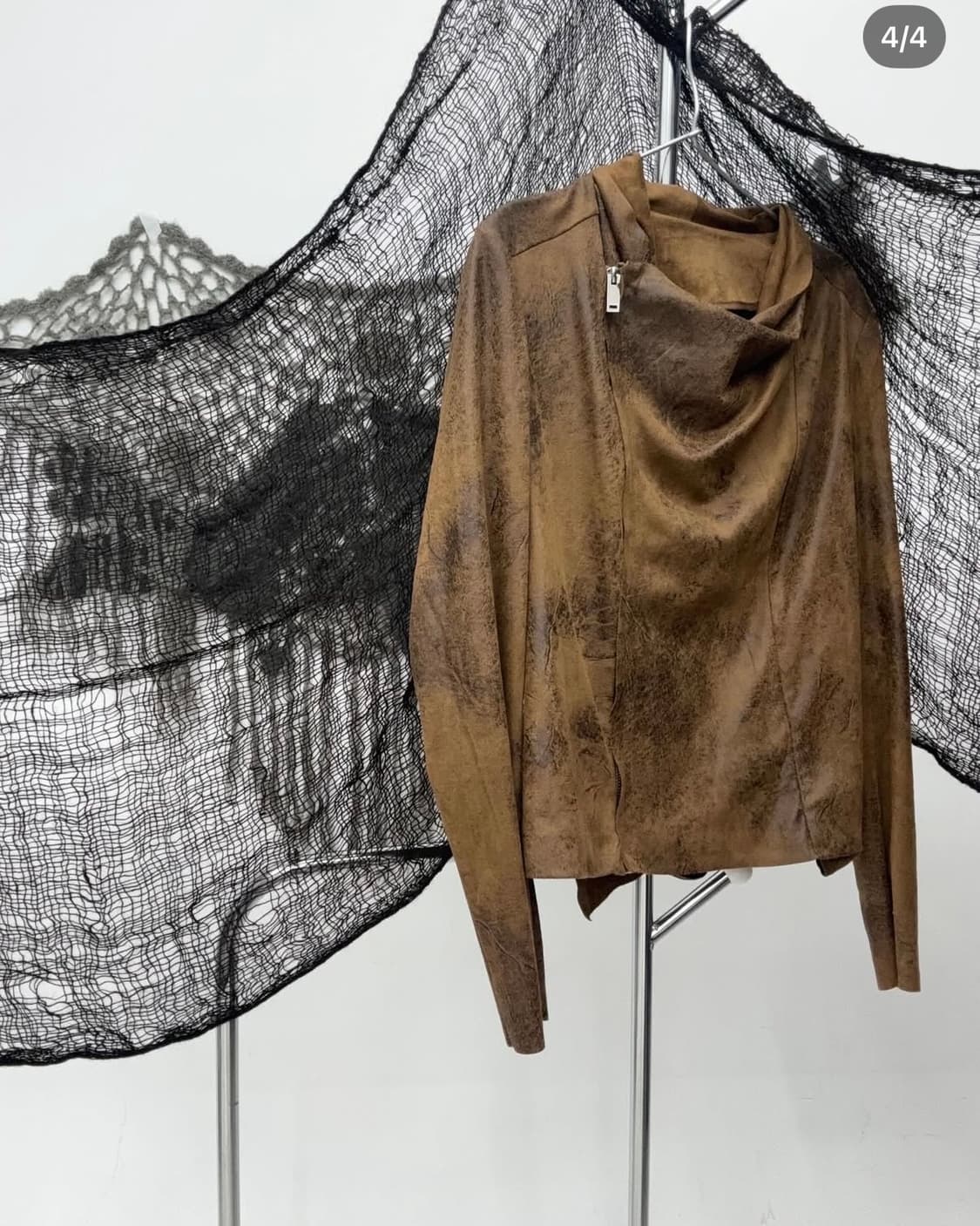 Vintage Texture Drape Zip-up Jacket 상품이미지4