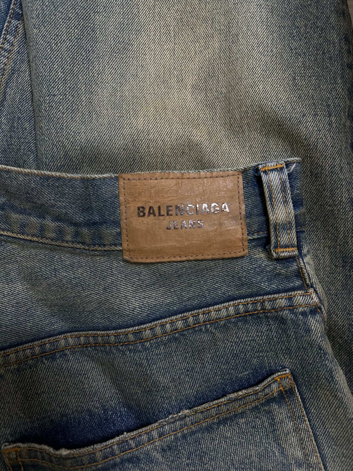 발렌시아가 코티드 라지 배기 연청 상품이미지3