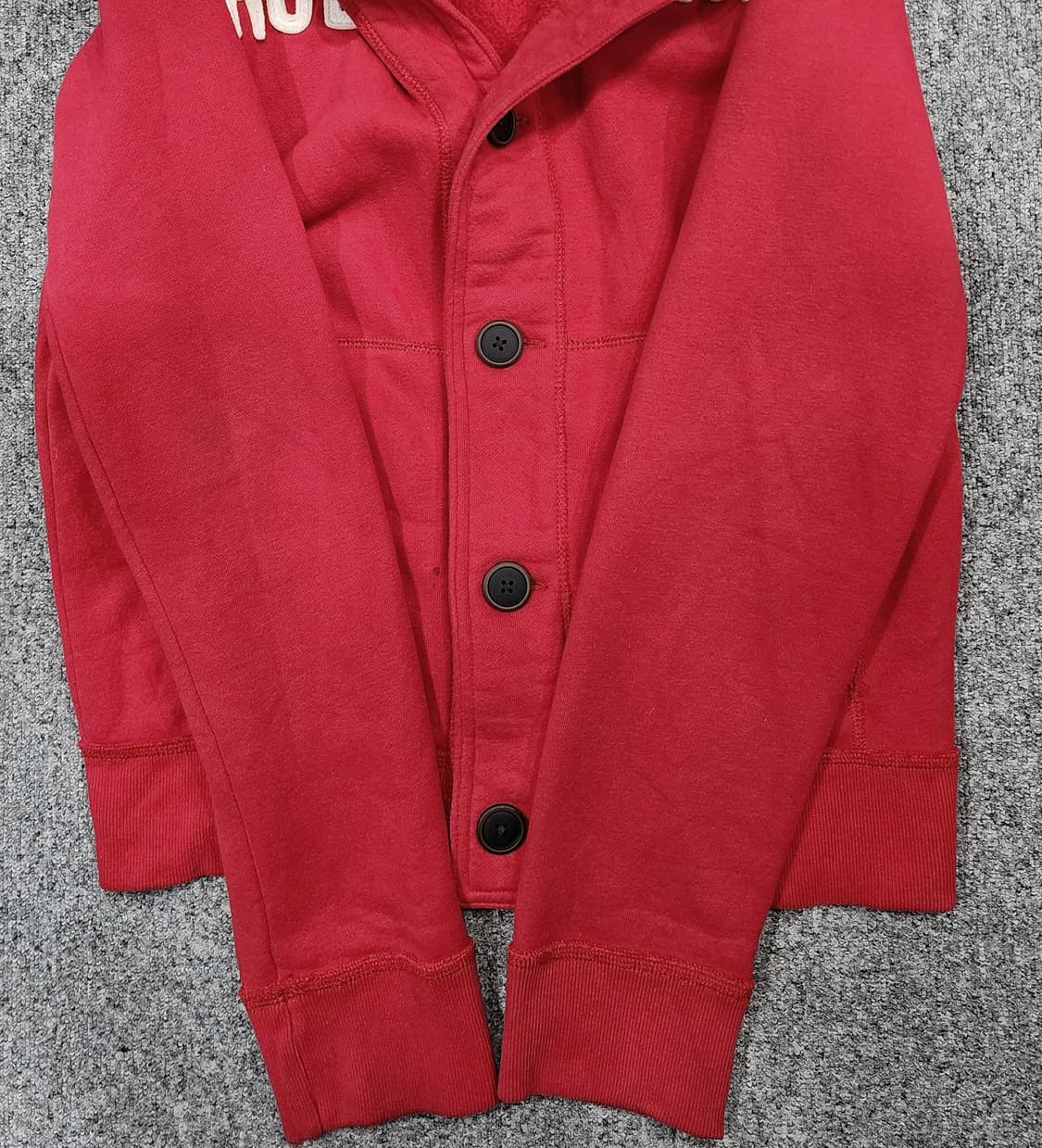 홀리스터 빈티지 스펠로고 버튼 기모 후드자켓 L 상품이미지5