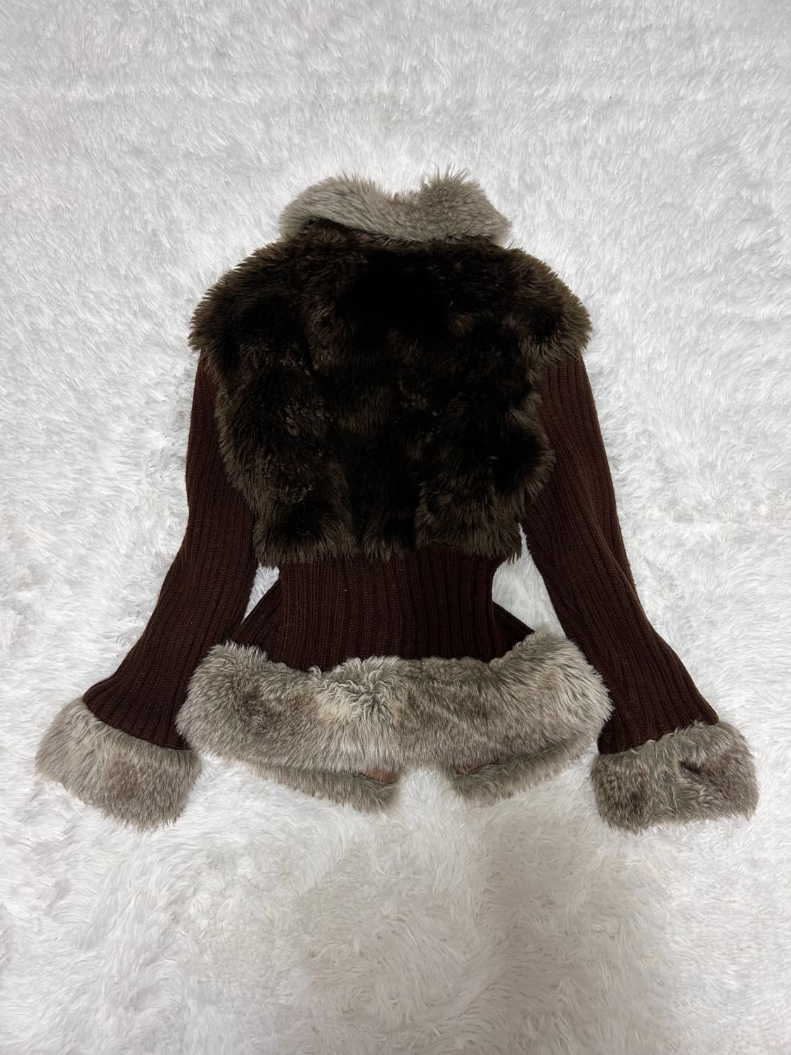 Abercrombie 00’s faux fur knit zip-up 상품이미지4